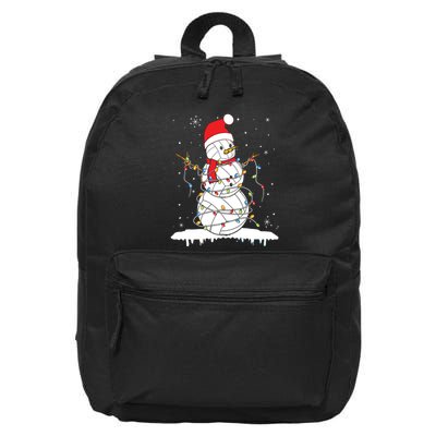 Baseball Snowman Balls Snow Christmas Xmas 16 in Basic Backpack