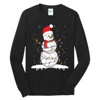 Baseball Snowman Balls Snow Christmas Xmas Tall Long Sleeve T-Shirt