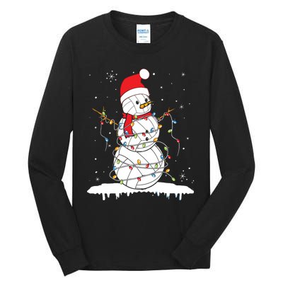 Baseball Snowman Balls Snow Christmas Xmas Tall Long Sleeve T-Shirt