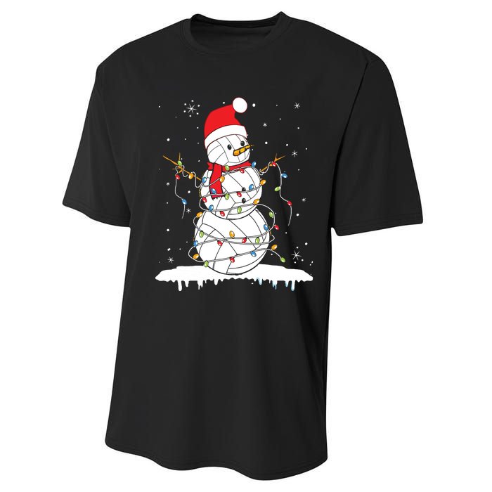 Baseball Snowman Balls Snow Christmas Xmas Performance Sprint T-Shirt