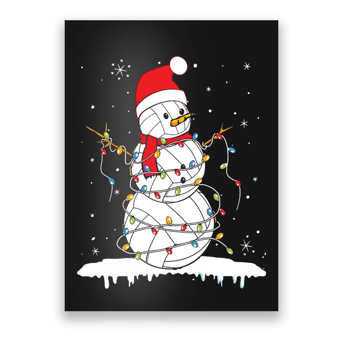 Baseball Snowman Balls Snow Christmas Xmas Poster