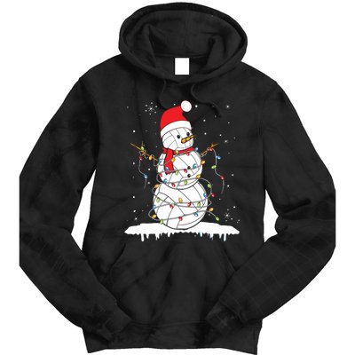 Baseball Snowman Balls Snow Christmas Xmas Tie Dye Hoodie