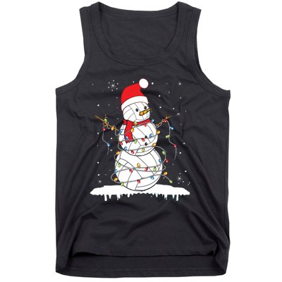 Baseball Snowman Balls Snow Christmas Xmas Tank Top