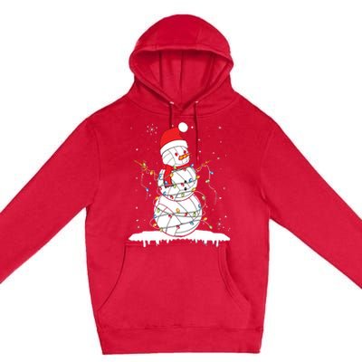 Baseball Snowman Balls Snow Christmas Xmas Premium Pullover Hoodie