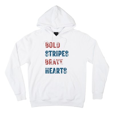 Bold Stripes Brave Hearts 4th Of July Hoodie