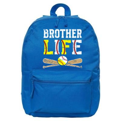 Baseball Softball Brother Life Softball Baseball Brother Gift 16 in Basic Backpack