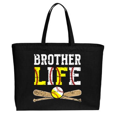 Baseball Softball Brother Life Softball Baseball Brother Gift Cotton Canvas Jumbo Tote