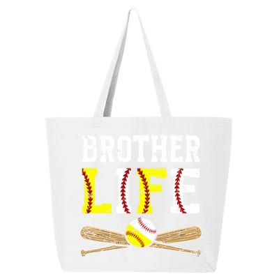 Baseball Softball Brother Life Softball Baseball Brother Gift 25L Jumbo Tote