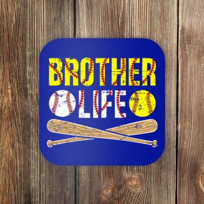 Baseball Softball Brother Life Softball Baseball Brother Cool Gift Coaster