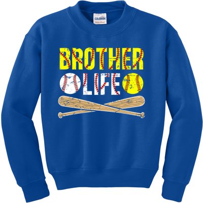 Baseball Softball Brother Life Softball Baseball Brother Cool Gift Kids Sweatshirt