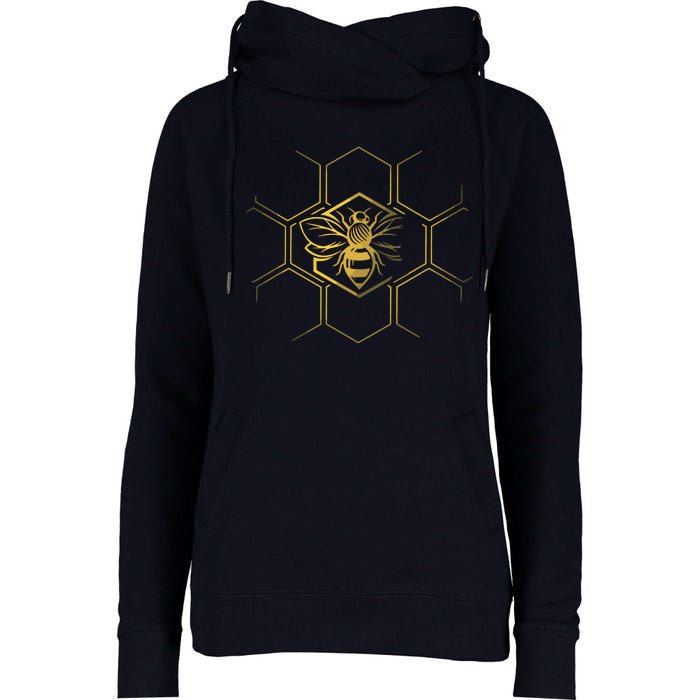 Beekeeper Shirts, Beekeeping Honeycomb Love For Bees Womens Funnel Neck Pullover Hood