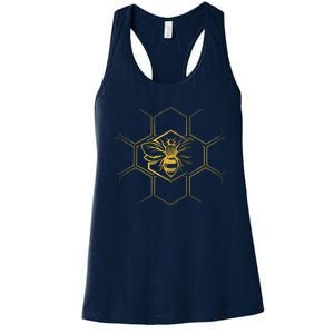 Beekeeper Shirts, Beekeeping Honeycomb Love For Bees Women's Racerback Tank