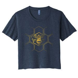 Beekeeper Shirts, Beekeeping Honeycomb Love For Bees Women's Crop Top Tee