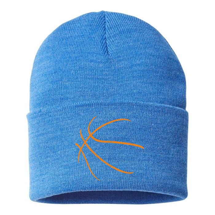 Basketball Silhouette Bball Player Coach Sports Baller Gift Cool Gift Sustainable Knit Beanie