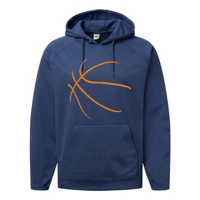 Basketball Silhouette Bball Player Coach Sports Baller Gift Cool Gift Performance Fleece Hoodie