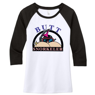 Butt Snorkeler Women's Tri-Blend 3/4-Sleeve Raglan Shirt