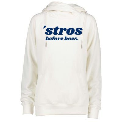 Baseball Stros Before Hoes Houston Womens Funnel Neck Pullover Hood