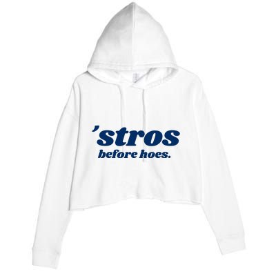 Baseball Stros Before Hoes Houston Crop Fleece Hoodie