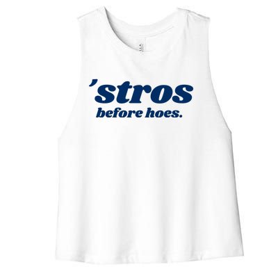 Baseball Stros Before Hoes Houston Women's Racerback Cropped Tank