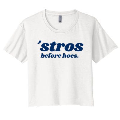 Baseball Stros Before Hoes Houston Women's Crop Top Tee