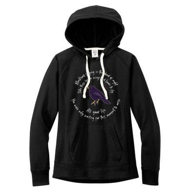 Blackbird Singing Bird Wings Microphone Singer Lyrics Artist Women's Fleece Hoodie