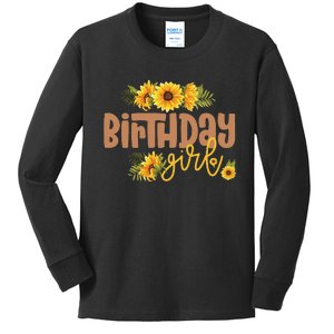 Birthday Sunflower Birthday Party Theme Rustic Kids Long Sleeve Shirt