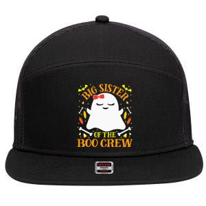 Big Sister Boo Crew Ghost Matching Family Halloween 7 Panel Mesh Trucker Snapback Hat