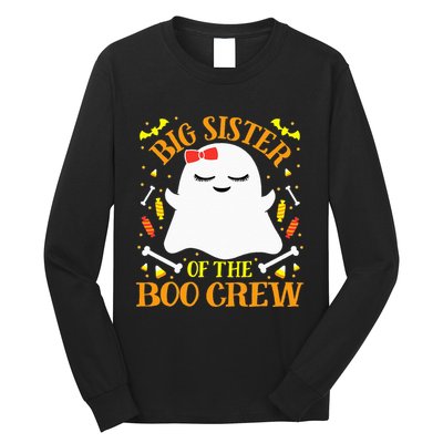 Big Sister Boo Crew Ghost Matching Family Halloween Long Sleeve Shirt