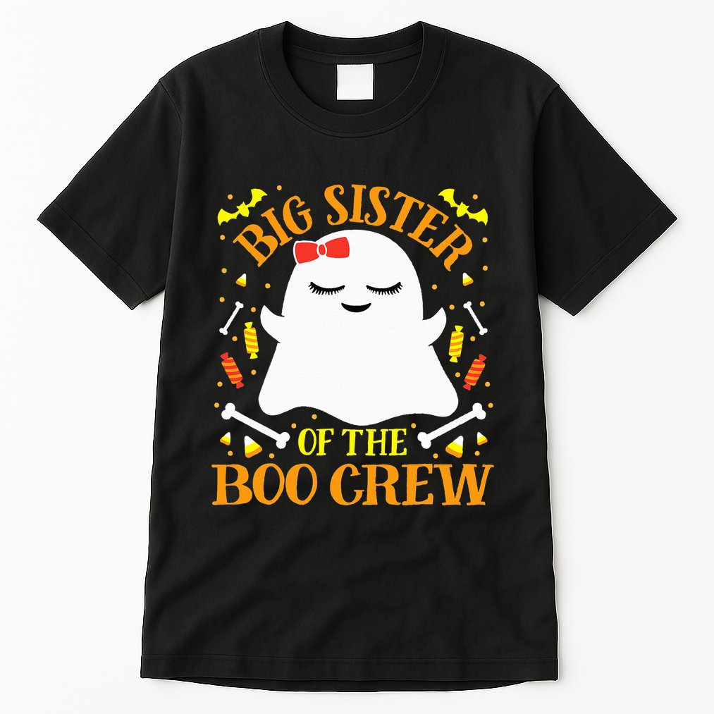 Big Sister Boo Crew Ghost Matching Family Halloween Tall T-Shirt