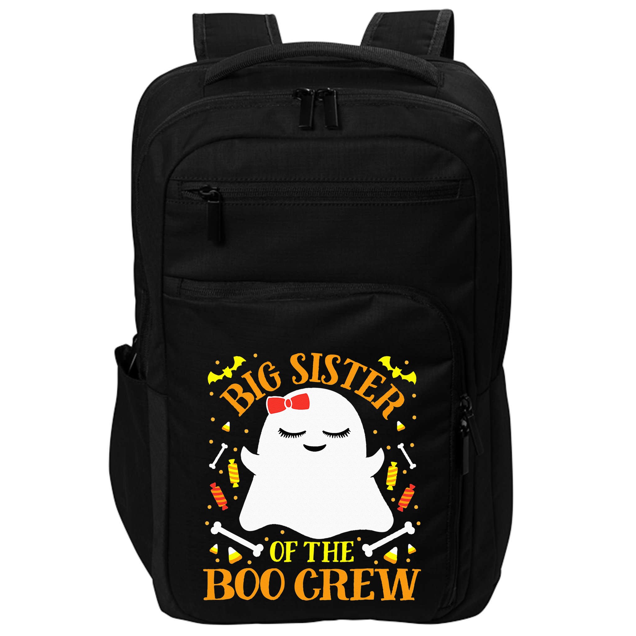 Big Sister Boo Crew Ghost Matching Family Halloween Impact Tech Backpack