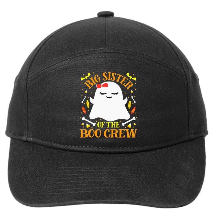 Big Sister Boo Crew Ghost Matching Family Halloween 7-Panel Snapback Hat