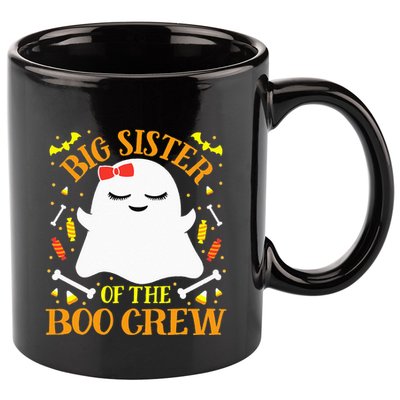 Big Sister Boo Crew Ghost Matching Family Halloween 11oz C Handle Ceramic Mug