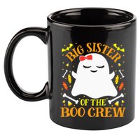 Big Sister Boo Crew Ghost Matching Family Halloween 11oz C Handle Ceramic Mug