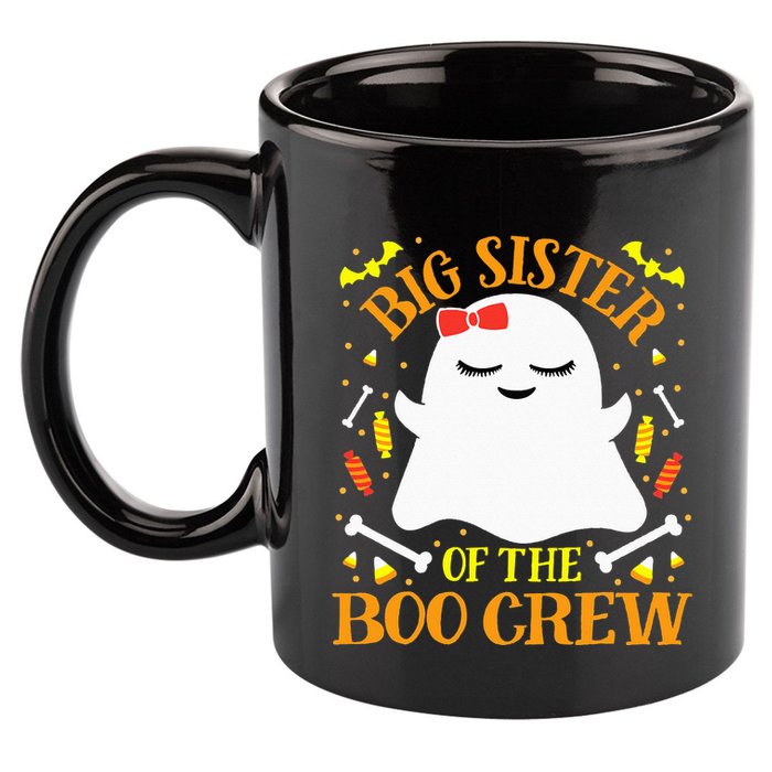 Big Sister Boo Crew Ghost Matching Family Halloween 11oz C Handle Ceramic Mug