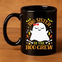 Big Sister Boo Crew Ghost Matching Family Halloween 11oz C Handle Ceramic Mug