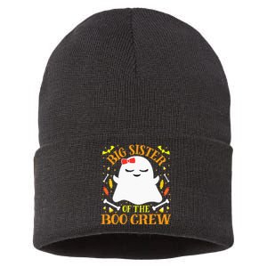 Big Sister Boo Crew Ghost Matching Family Halloween Sustainable Knit Beanie