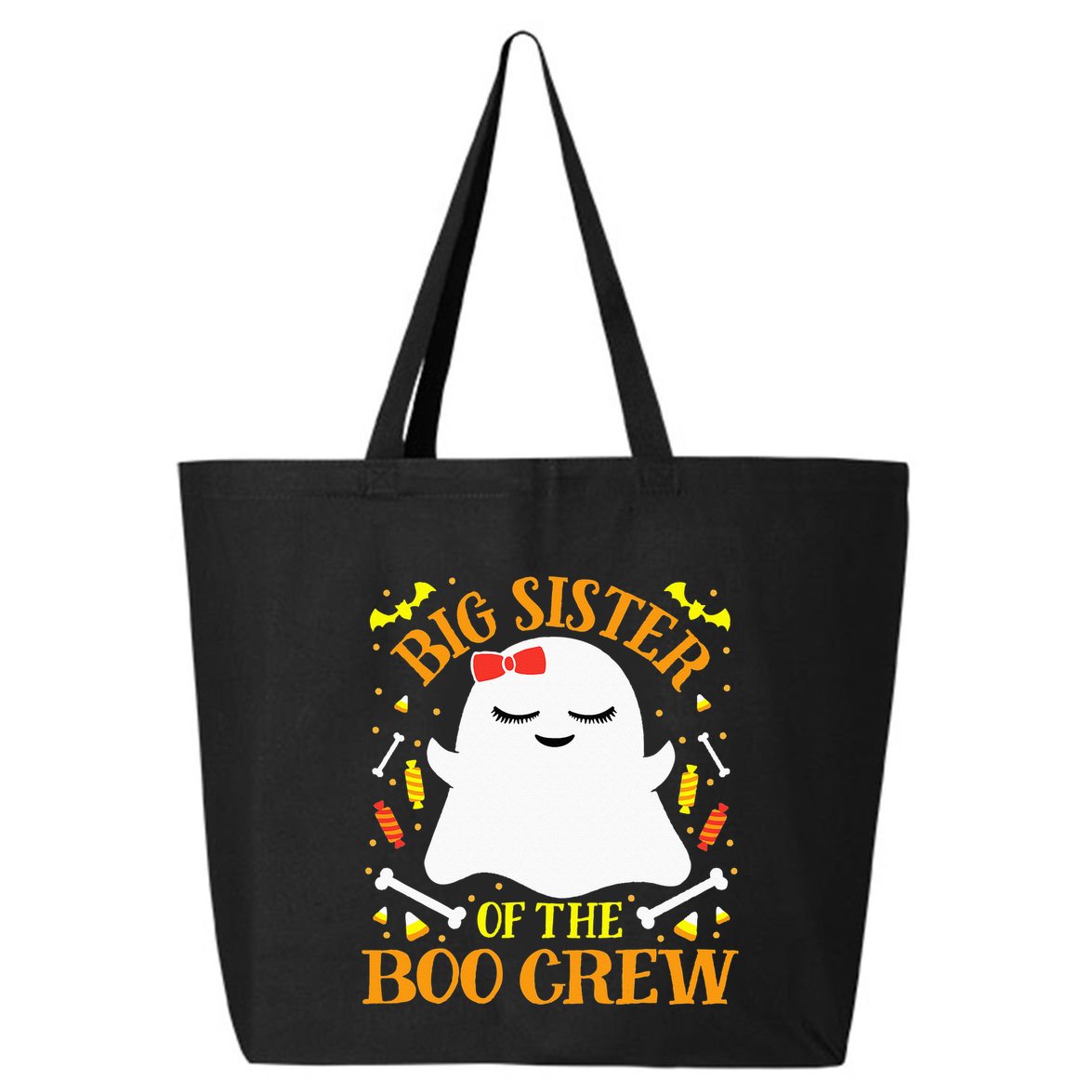 Big Sister Boo Crew Ghost Matching Family Halloween 25L Jumbo Tote