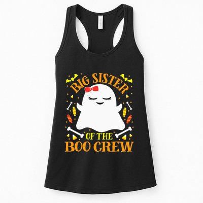 Big Sister Boo Crew Ghost Matching Family Halloween Womens Tank Top