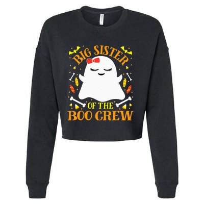 Big Sister Boo Crew Ghost Matching Family Halloween Cropped Pullover Crew