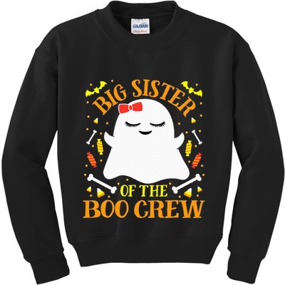 Big Sister Boo Crew Ghost Matching Family Halloween Kids Sweatshirt