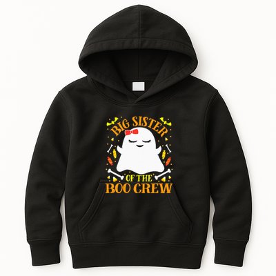 Big Sister Boo Crew Ghost Matching Family Halloween Kids Hoodie