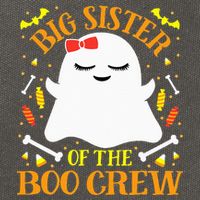 Big Sister Boo Crew Ghost Matching Family Halloween Cotton Canvas Backpack