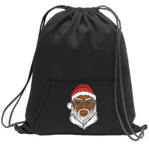 Black Santa Sweatshirt Cinch Pack Bag