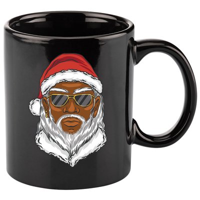 Black Santa 11oz C Handle Ceramic Mug