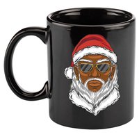 Black Santa 11oz C Handle Ceramic Mug