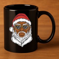 Black Santa 11oz C Handle Ceramic Mug