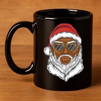 Black Santa 11oz C Handle Ceramic Mug