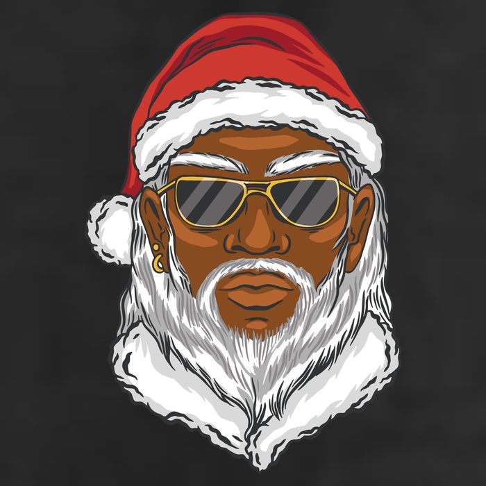 Black Santa 11oz C Handle Ceramic Mug