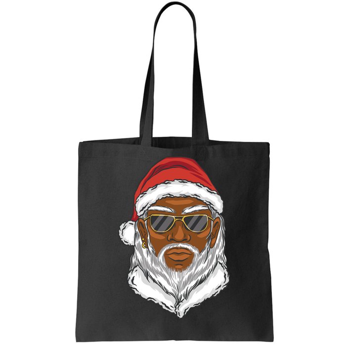 Black Santa Tote Bag