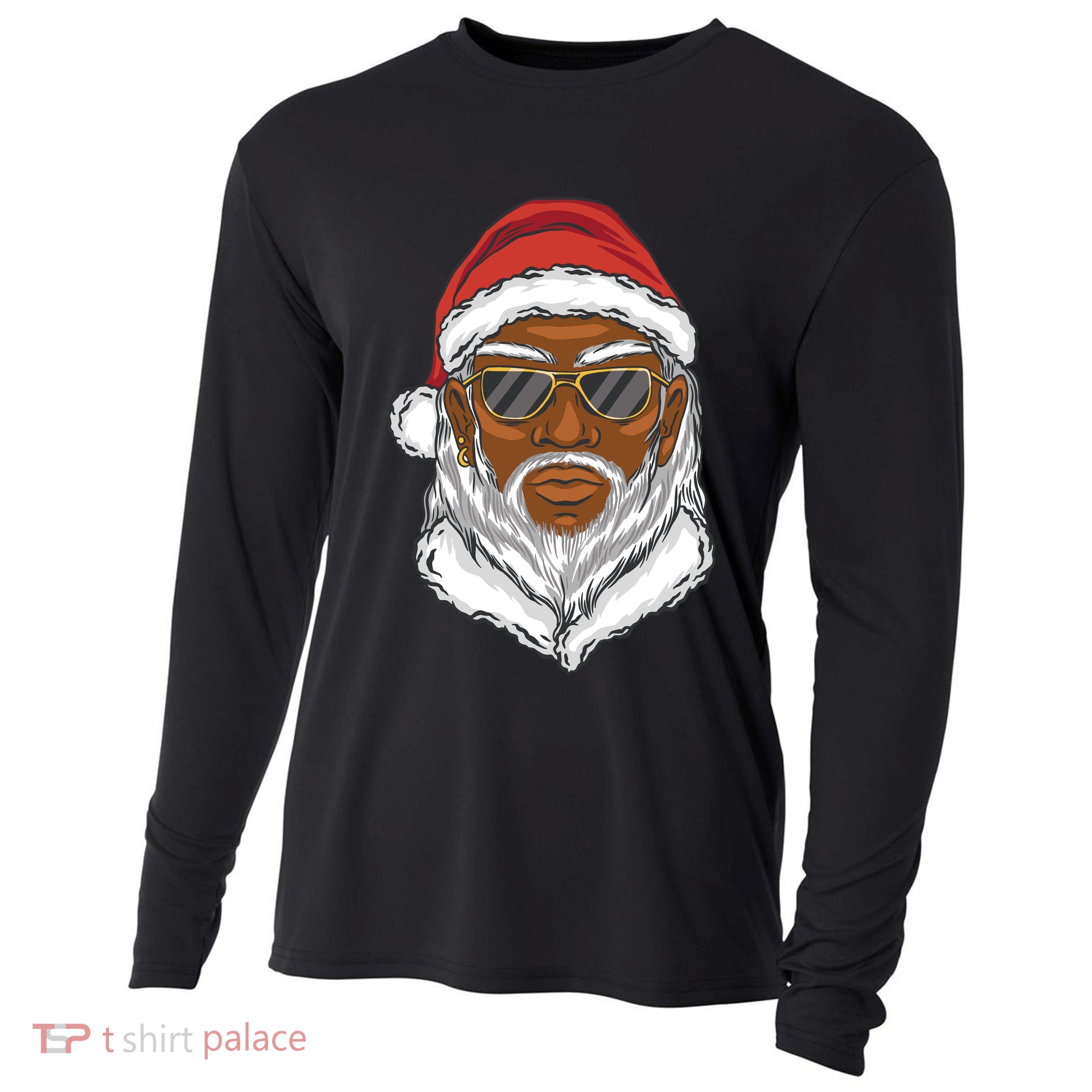 Black Santa Cooling Performance Long Sleeve Crew